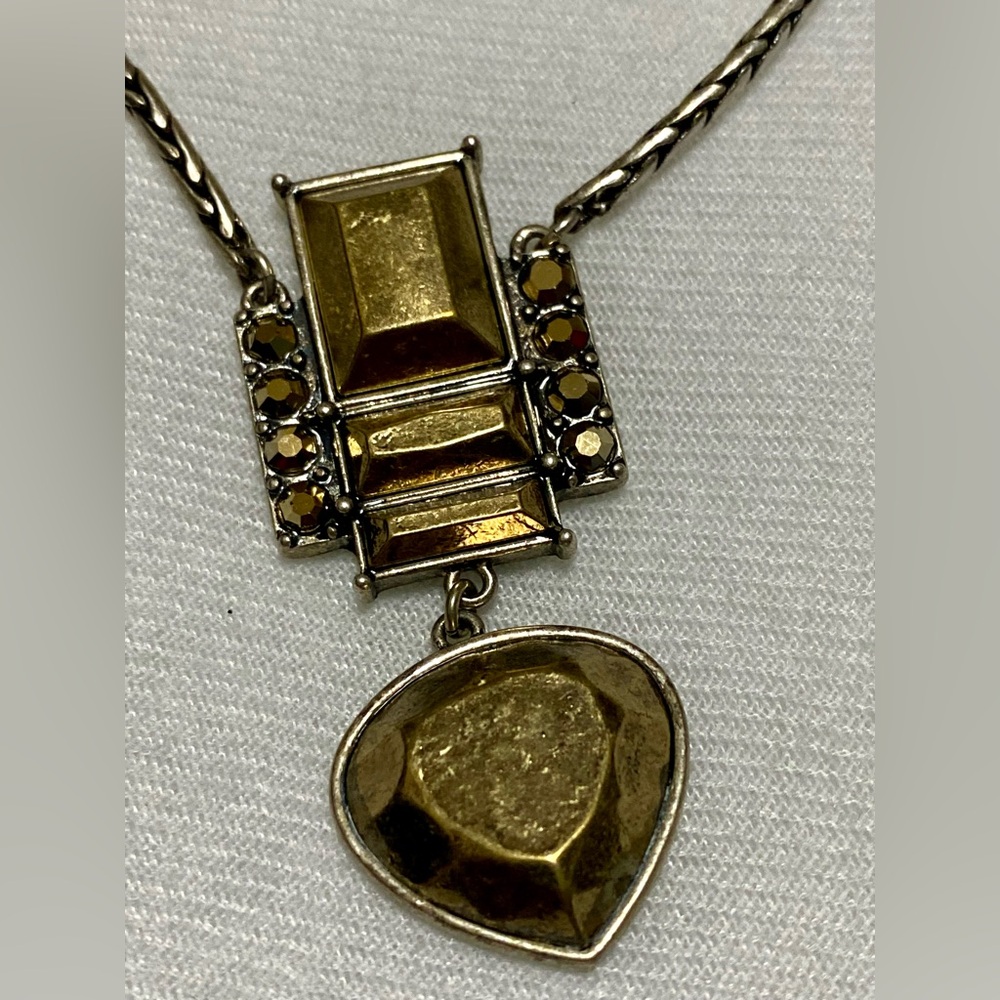 Gold and Silver Victorian Style Necklace with Ornate Medallions